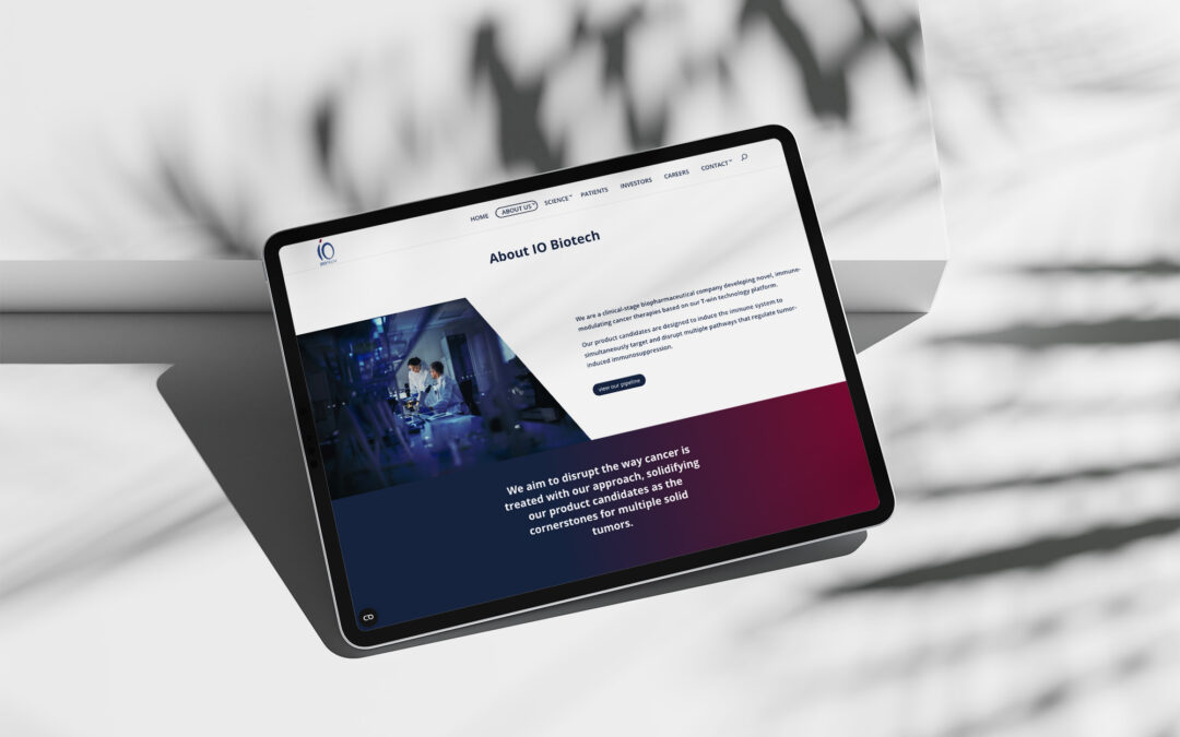 IO Biotech – Corporate website voor een fase 3 Biotech bedrijf